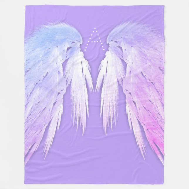 Couverture Polaire ANGEL WINGS Fairy Purple Monogramme (Devant)