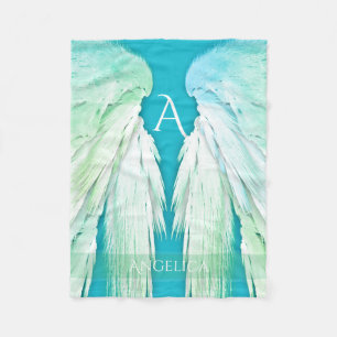 Couverture Polaire ANGEL WINGS Monogramme Nom Fresh Ombre