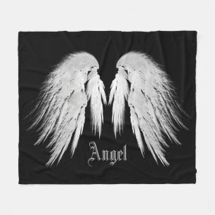 Couverture Polaire ANGEL WINGS Nom personnalisé Noir