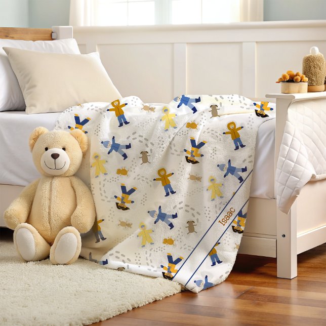 Couverture Polaire Anges de neige enfants et animaux / avec nom (Créateur téléchargé)