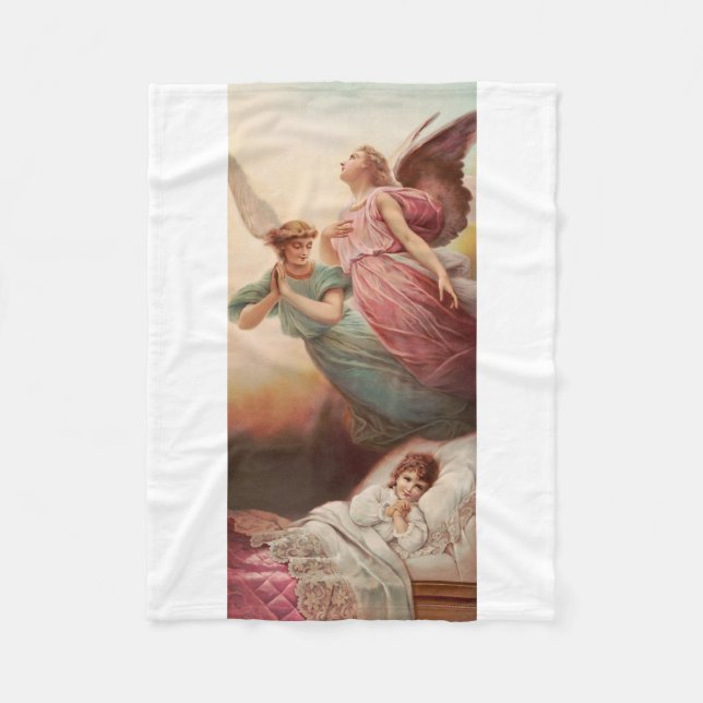 Couverture Polaire Anges gardiens avec enfant (Devant)