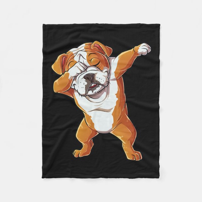 Couverture Polaire Anglais Bulldog Boys Dab Dance Puppy Lover (Devant)
