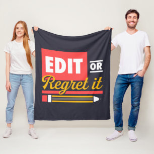 Couverture Polaire Anglais Enseignant Modifier ou Regret It Rouge Bla