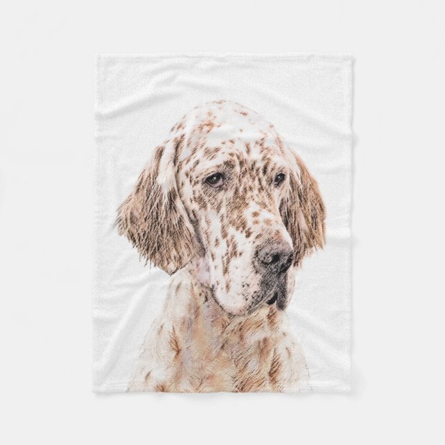 Couverture Polaire Anglais Setter Orange Belton Peinture Chien Art (Devant)