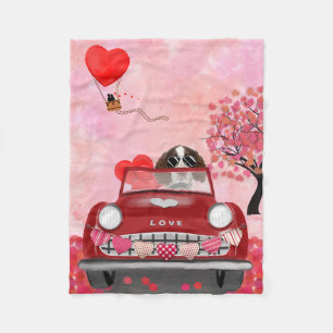 Couverture Polaire Anglais Springer Spaniel Car Hearts Valentine's