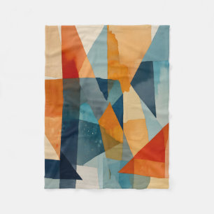 Couverture Polaire Angles Abstraits de bleu et d'orange