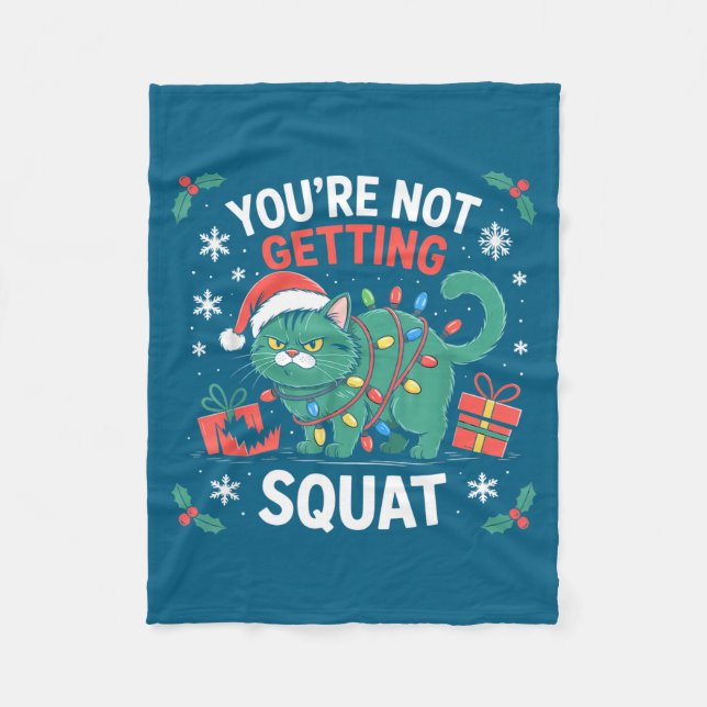 Couverture Polaire Angry Christmas Cat You're Not Getting Squat Holid (Devant)