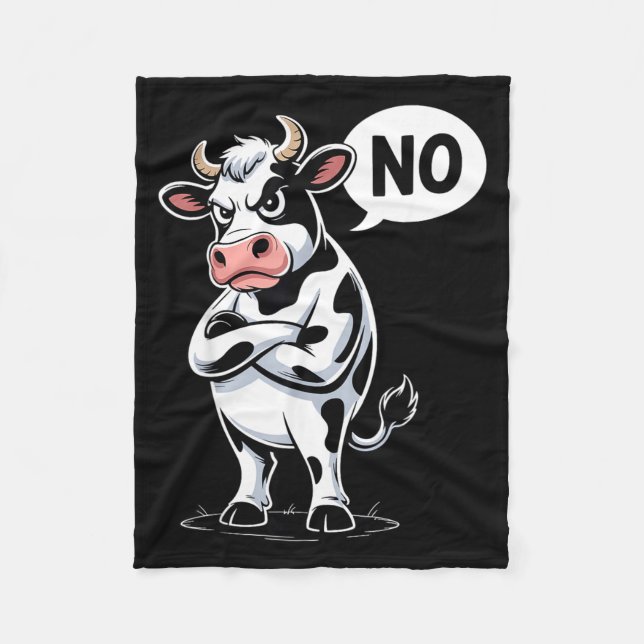 Couverture Polaire Angry Cow No - Funny Cow Lover Dairy Farmer  (Devant)