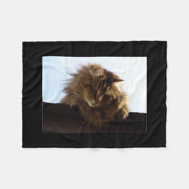 Couverture Polaire Animal de chat du Maine Coon (Devant (Horizontal))