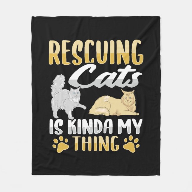 Couverture Polaire Animal Rescue Chat Secourt Chat Sauveur Chat (Devant)