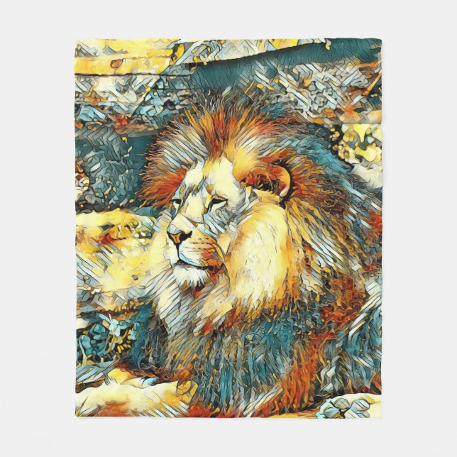 Couverture Polaire AnimalArt_Lion_033 (Devant)