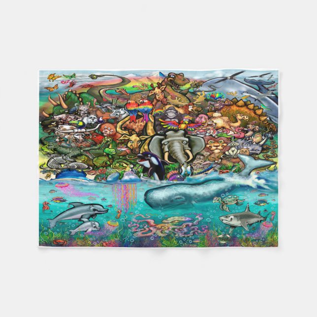 Couverture Polaire Animaux (Devant (Horizontal))