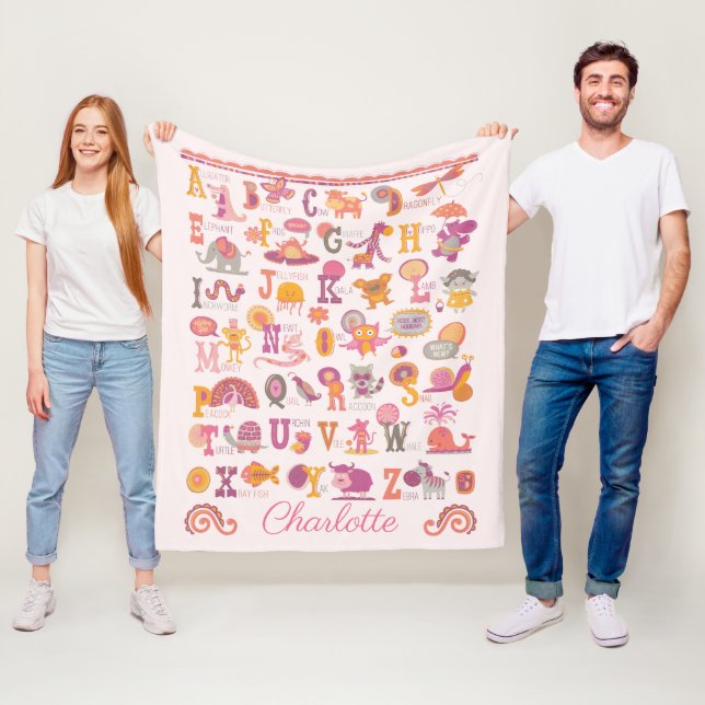 Couverture Polaire Animaux ABC personnalisés (En situation)