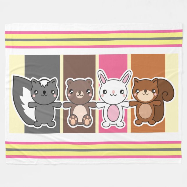 Couverture Polaire Animaux Bébés (Devant (Horizontal))