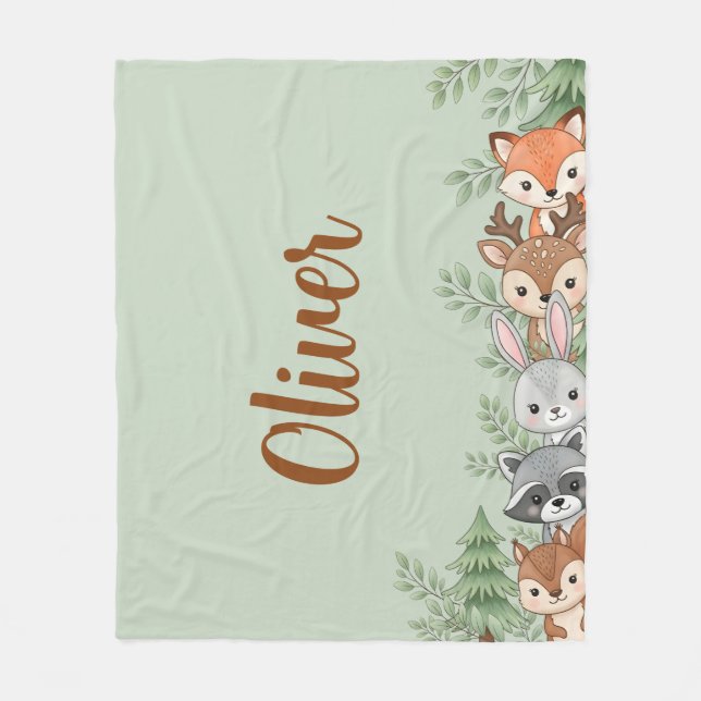 Couverture Polaire Animaux Charmants de la Forêt (Devant)