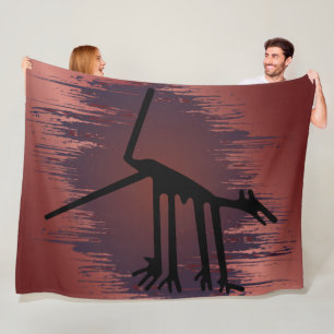 Couverture Polaire Animaux d'art animal tribal - Ancien animal rouge