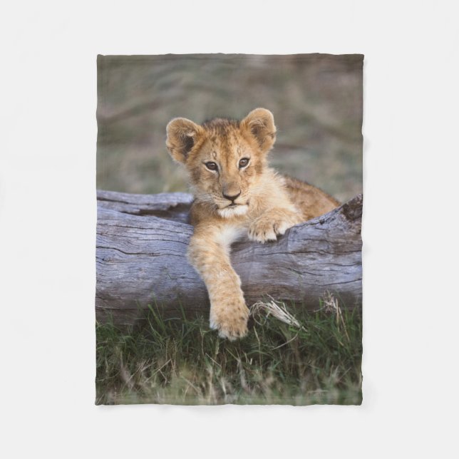 Couverture Polaire Animaux de bébés cutest | Cute Lion Cub (Devant)