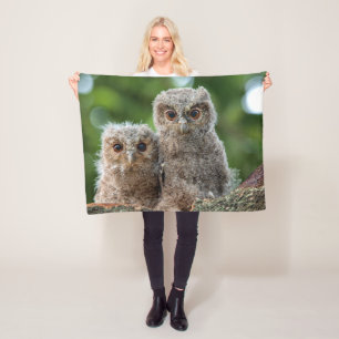 Couverture Polaire Animaux de bébés cutest   Deux jeunes hiboux