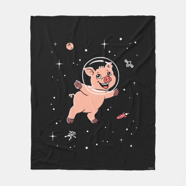 Couverture Polaire Animaux De Cochon Dans L'Espace (Devant)
