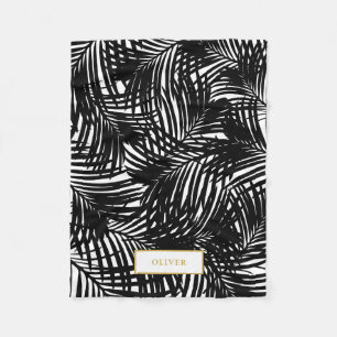 Couverture Polaire Animaux de compagnie en feuille de palme tropicale