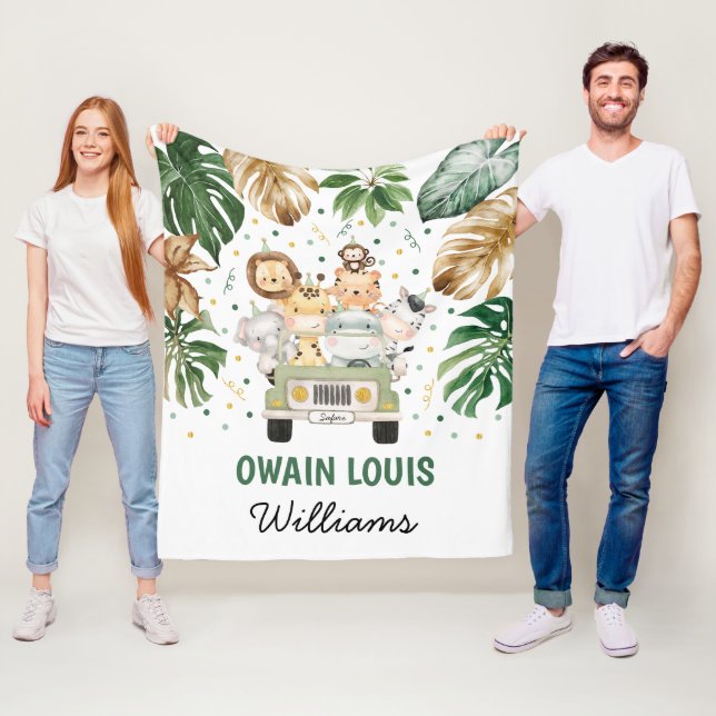 Couverture Polaire Animaux de fêtes sauvages tropicaux Safari Boy Nur (En situation)