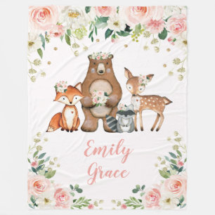 Couverture Polaire Animaux femelles en bois / Forêt floue