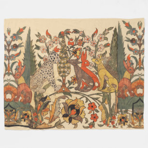 COUVERTURE POLAIRE ANIMAUX FORESTIERS, LEOPARD, JACKALS, RABBITS, FLE