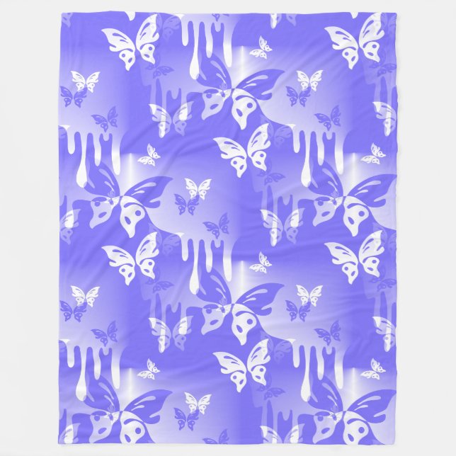 Couverture Polaire Animaux Nature - Bouffées Papillons de tatouage 2 (Devant)