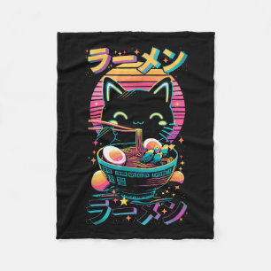 Couverture Polaire Anime chat manger Ramen japonais Ramen Chat Japon