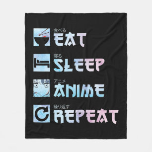 Couverture Polaire Anime de sommeil de manger Répétition - Anime M de