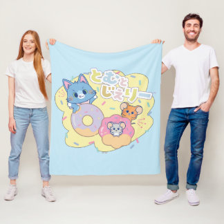Couverture Polaire Anime Donut délice avec Tom, Jerry et Tuffy