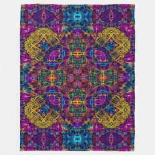 Couverture Polaire Anime Electric Neon Robot Satin Mandala