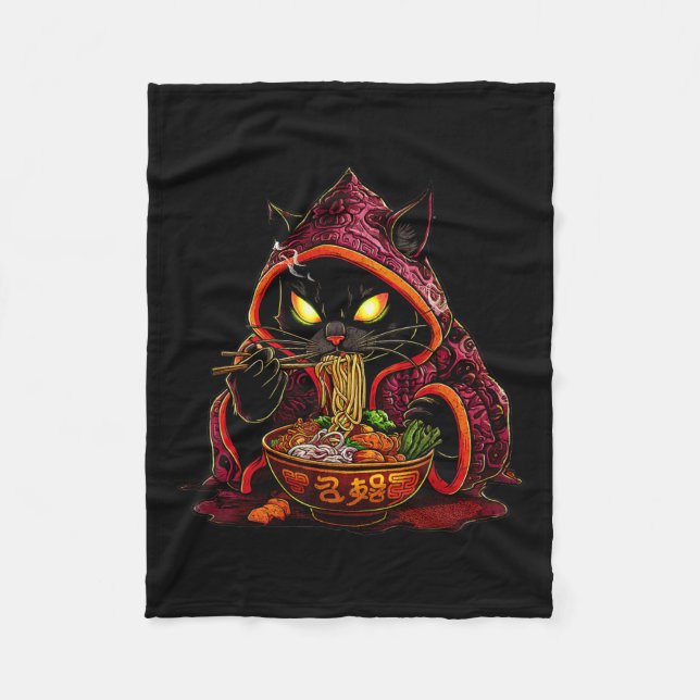 Couverture Polaire Anime Enfants Chat Ramen Japonais Enfants Kawaii C (Devant)
