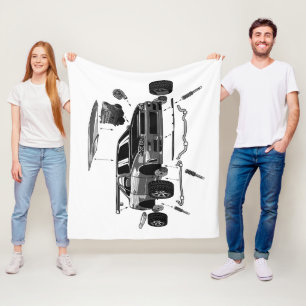 COUVERTURE POLAIRE ANIME JAPONAISE GRAY DRIFT CAR DÉSASSEMBLÉ