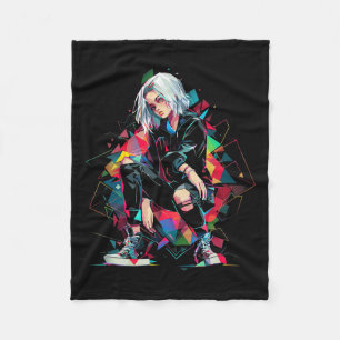 Couverture Polaire Anime Manga Graphisme Polygone Art Anime