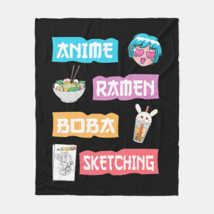Couverture Polaire Anime Ramen Boba Sketting Kawaii Anime Lover Mer