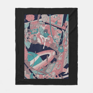Couverture Polaire Anime Retro 90s Lofi Girl esthétique japonaise Ota