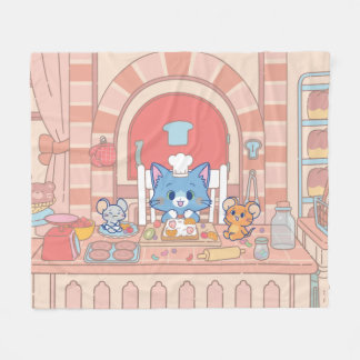 Couverture Polaire Anime Tom, Jerry et boulangerie Tuffy