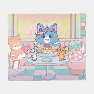 Couverture Polaire Anime Tom, Jerry et Tuffy Dessert Parlor