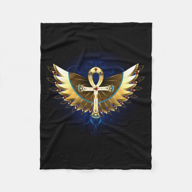 Couverture Polaire Ankh or avec ailes (Devant)