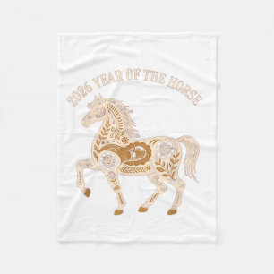 Couverture Polaire Année du cheval de feu 2026 Nouvel An chinois fest