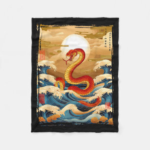 Couverture Polaire Année du Serpent 2025 Zodiaque Chinois Nouvel An L