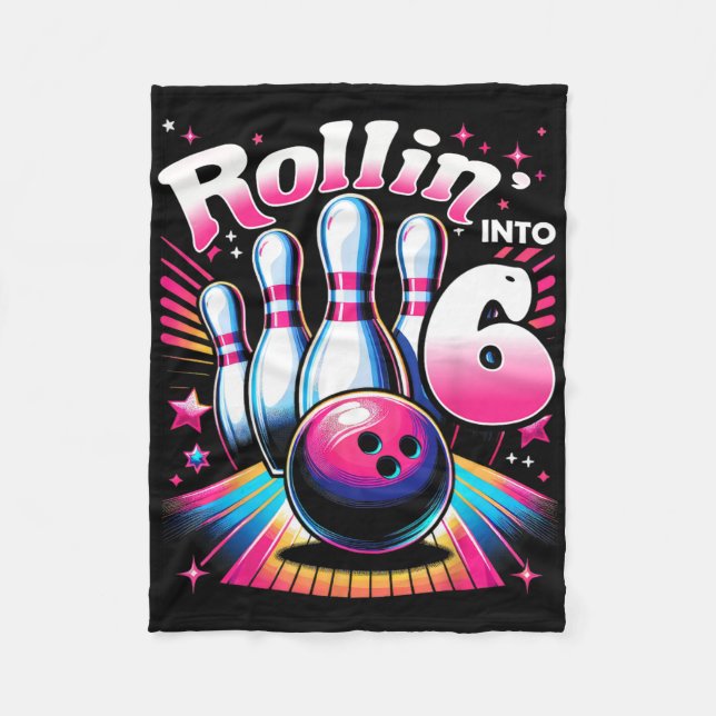 Couverture Polaire Anniversaire Bowling Roulant Dans 6 Fête Anniversa (Devant)