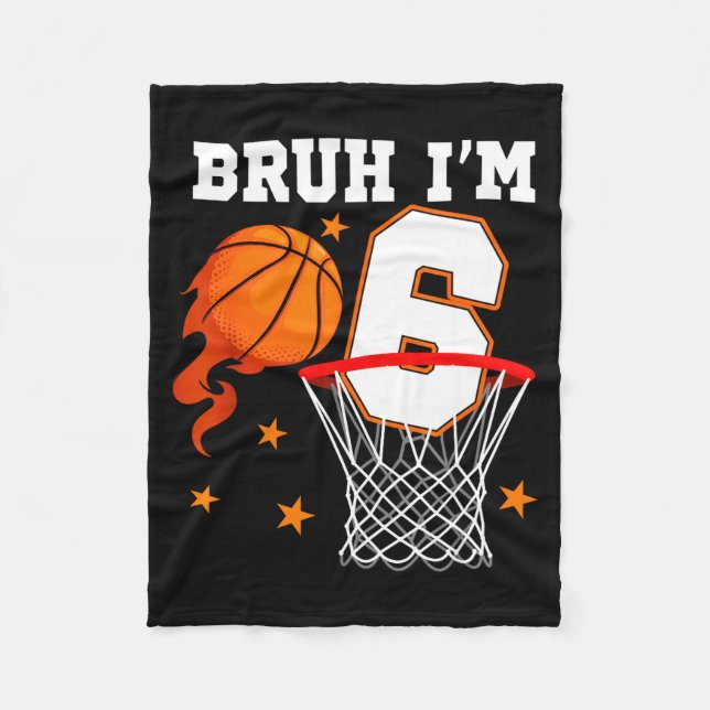 Couverture Polaire Anniversaire de Basketball de Bruh 6 Ans (Devant)
