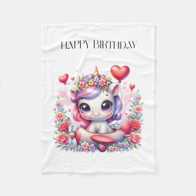 Couverture Polaire Anniversaire de Licorne Pilote (Devant)