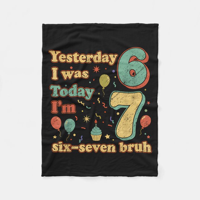 Couverture Polaire Anniversaire Drôle de Sept Ans Six Sept Bruh Meme  (Devant)