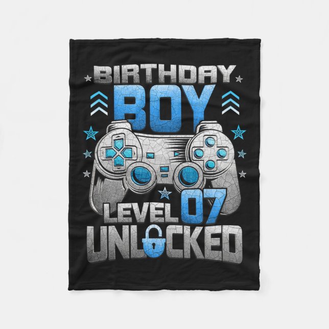 Couverture Polaire Anniversaire Garçon Niveau 7 Déverrouillé Video Ga (Devant)