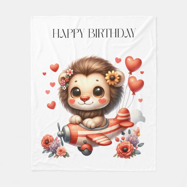 Couverture Polaire Anniversaire Lion Pilote (Devant)