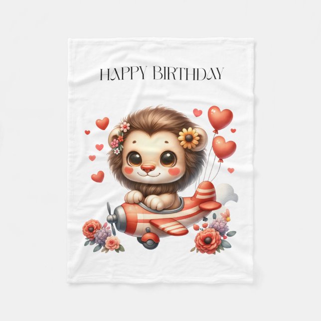Couverture Polaire Anniversaire Lion Pilote (Devant)