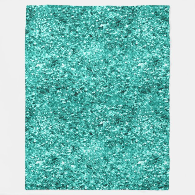 Couverture Polaire Anniversaire Paillettes Vert Emeraude (Devant)